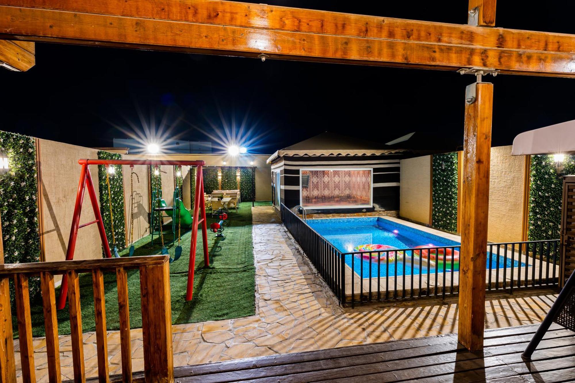 شاليهات الكوخ السويسري وأكوابارك Villa Ash Shishah ภายนอก รูปภาพ